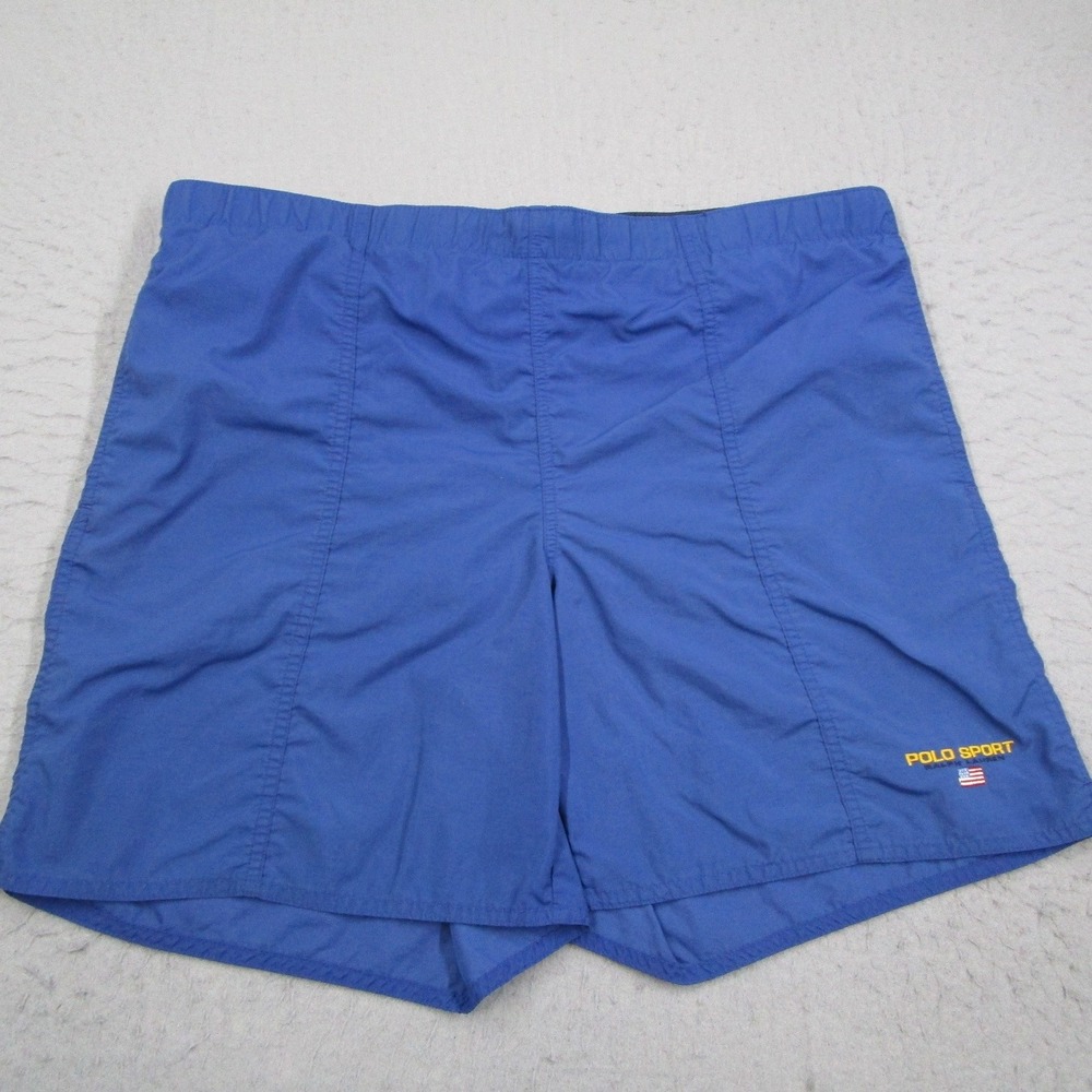Polo Sport Ralph Lauren Men Blue Swim Trunks Vintage Board Shorts Medium